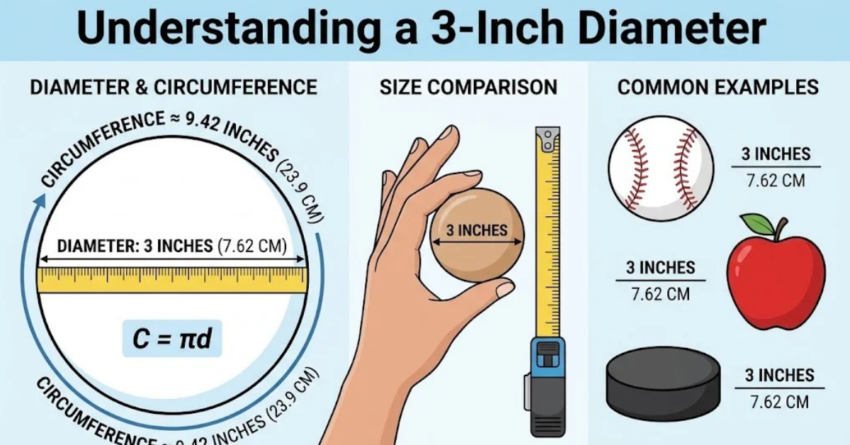 3 Inches Diameter: Size, Circumference & Examples