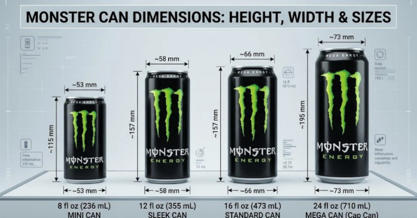 Monster Can Dimensions: Height, Width & Sizes
